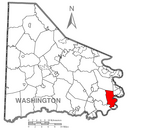 Map of California, Washington County, Pennsylvania Highlighted